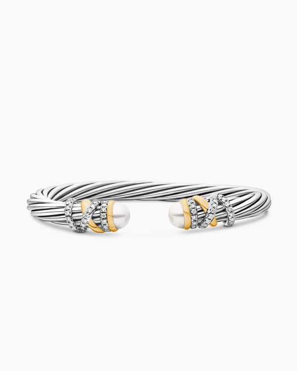 Helena Bracelet in Sterling Silver with 18K Yellow Gold and Diamonds, 6mm