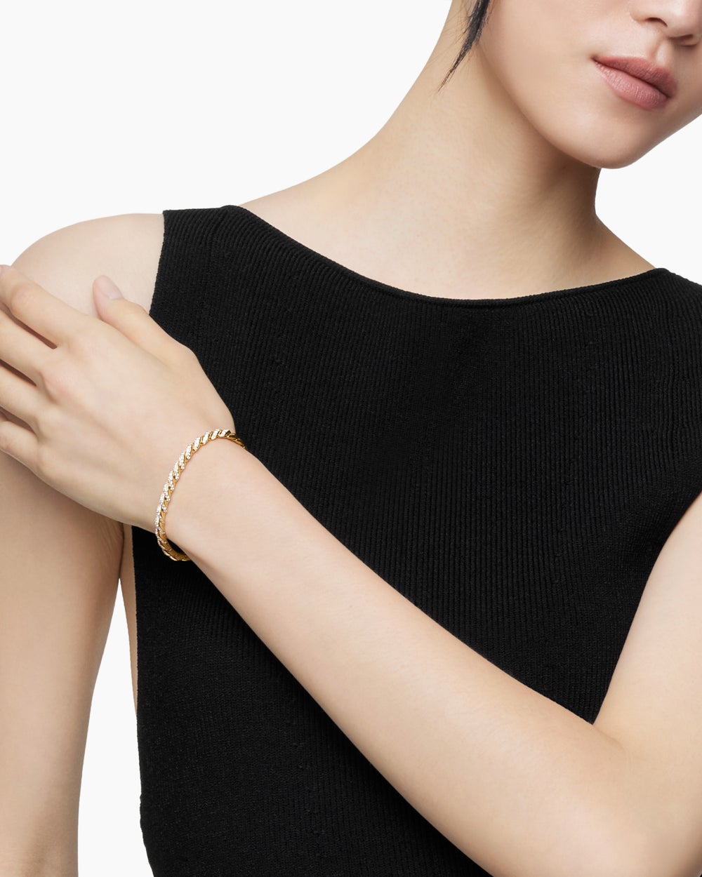 Bracelet Sculpted Cable Flex en or jaune 18 carats, 5 mm femmes