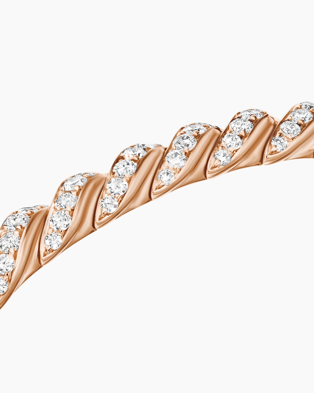 Womens Sculpted Cable Flex Bracelet in 18K Rose Gold, 5mm