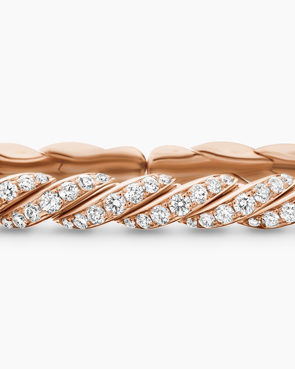 Womens Sculpted Cable Flex Bracelet in 18K Rose Gold, 5mm