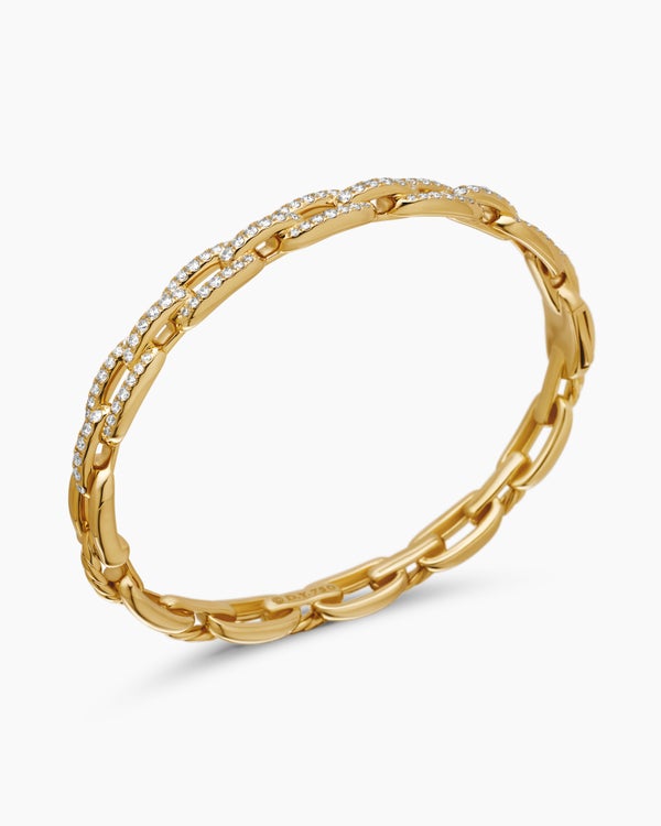Stax Chain Link Bracelet in 18K Yellow Gold with Diamonds, 7mm
