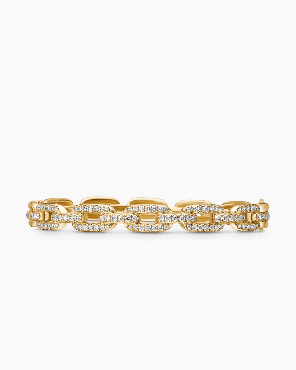 Womens Stax Chain Link Bracelet in 18K Yellow Gold with Diamonds, 7mm