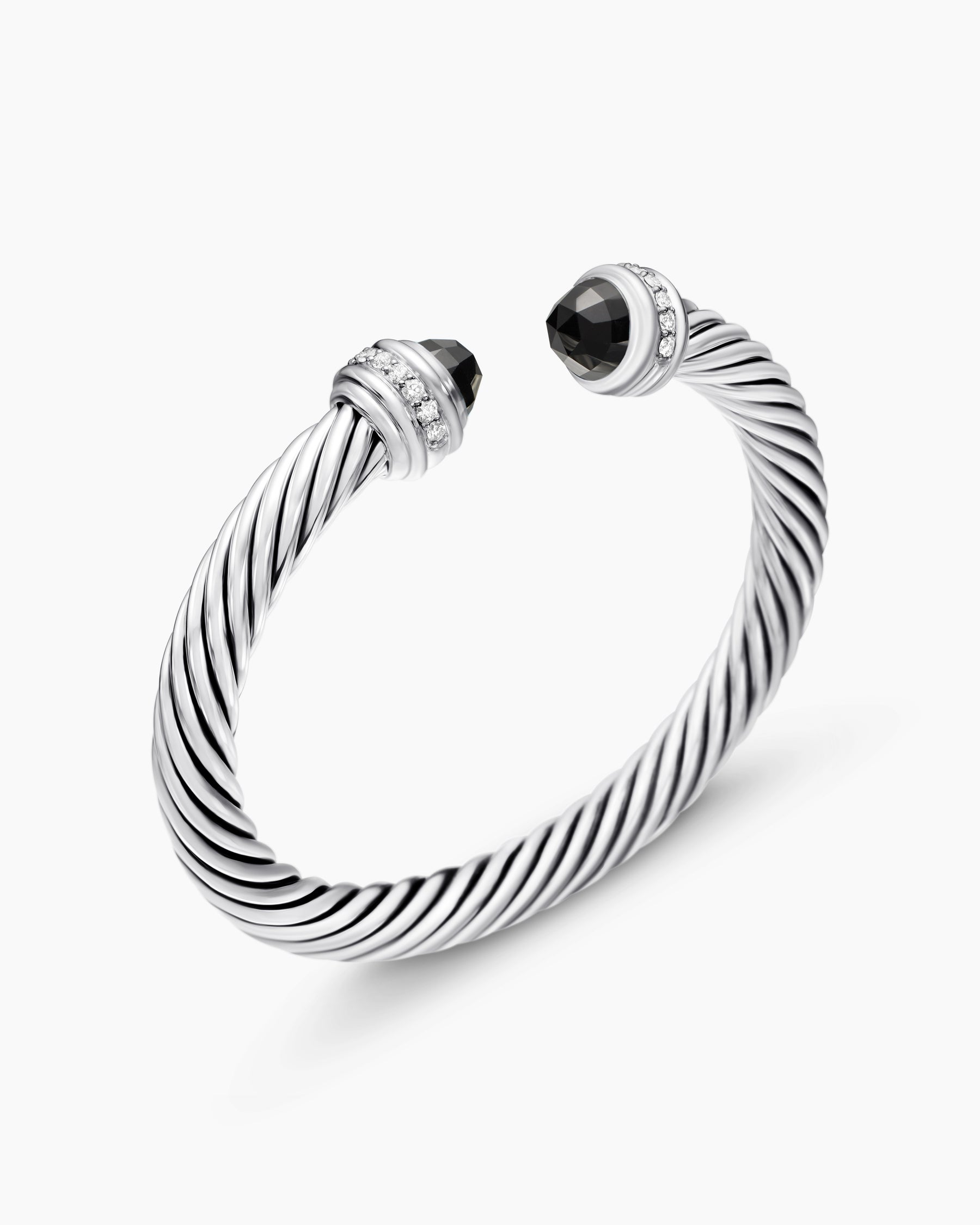 David Yurman Tempo Diamond Blackened Sterling Silver Wide Cable Bracelet David Yurman Cable Classic Silver Men main image 2