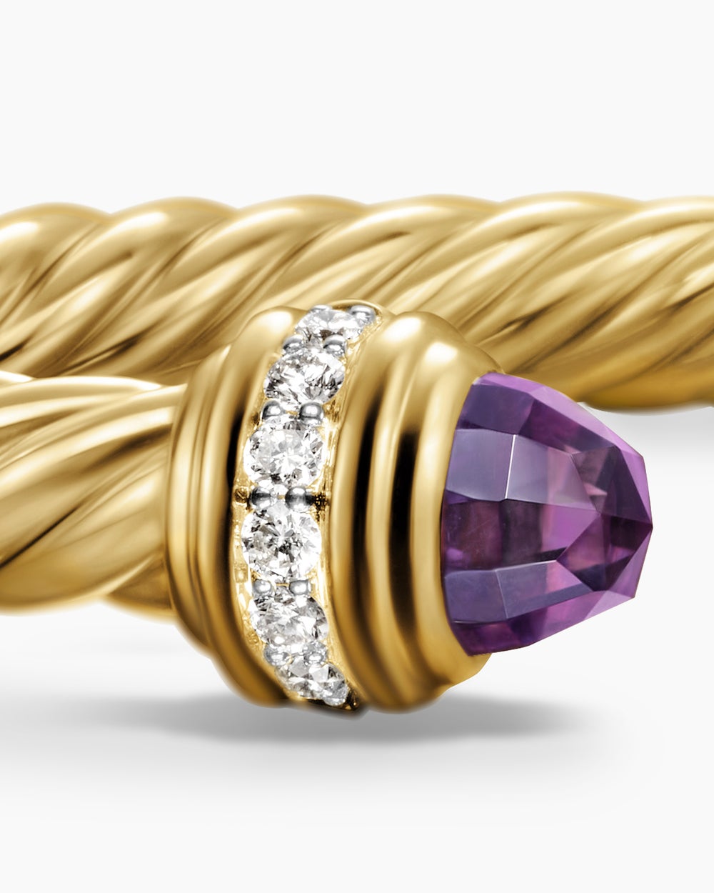 Womens Classic Cablespira Bracelet in 18K Yellow Gold with Diamonds, 5mm