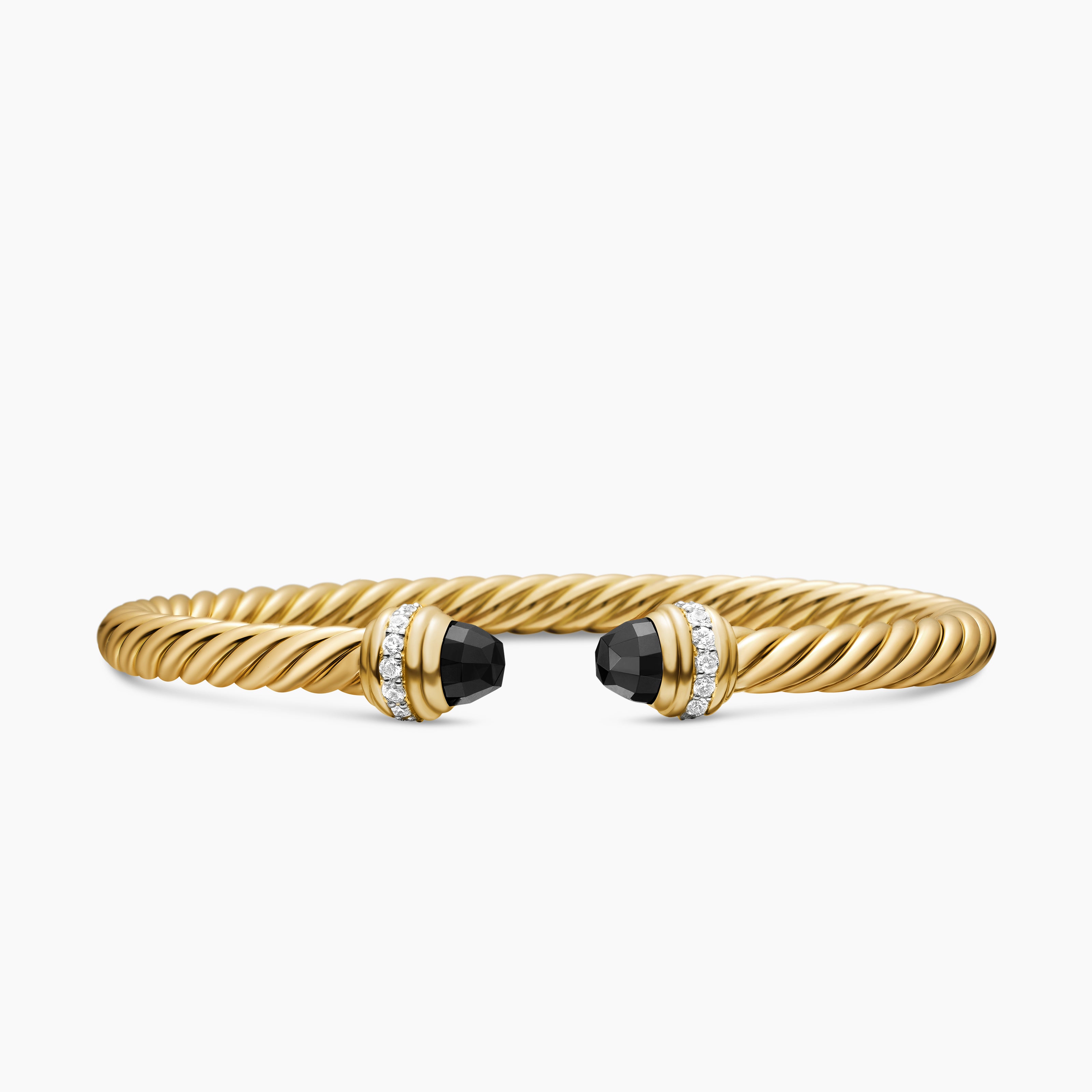 Womens Classic Cablespira Bracelet in 18ct Yellow Gold with Diamonds, 5mm