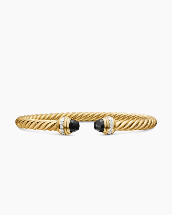 Classic Cablespira Bracelet in 18K Yellow Gold with Diamonds, 5mm