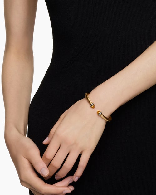 Bracelet Cablespira classique en or jaune 18 carats et diamants, 5 mm femme