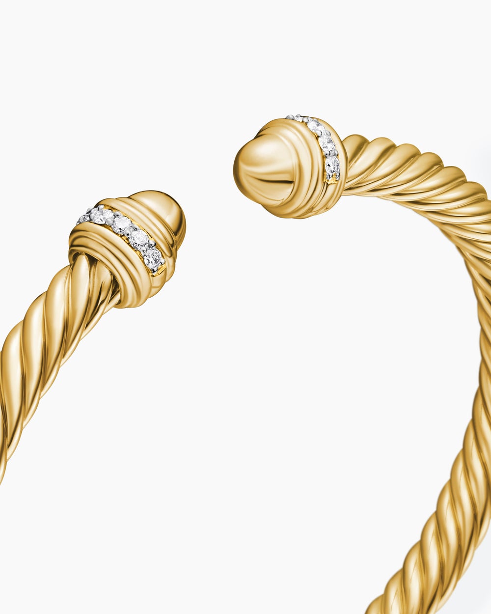 Womens Classic Cablespira Bracelet in 18K Yellow Gold with Diamonds, 5mm