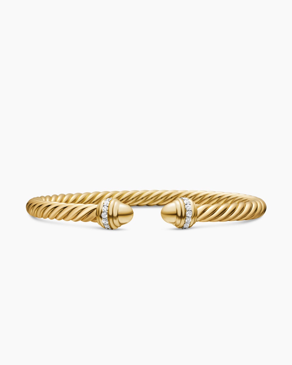 Womens Classic Cablespira Bracelet in 18K Yellow Gold with Diamonds, 5mm