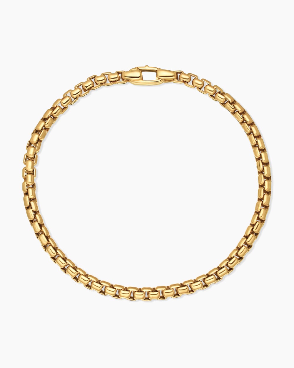 Bracelet Box Chain DY Bel Aire en or jaune 18 carats, 4 mm pour femmes