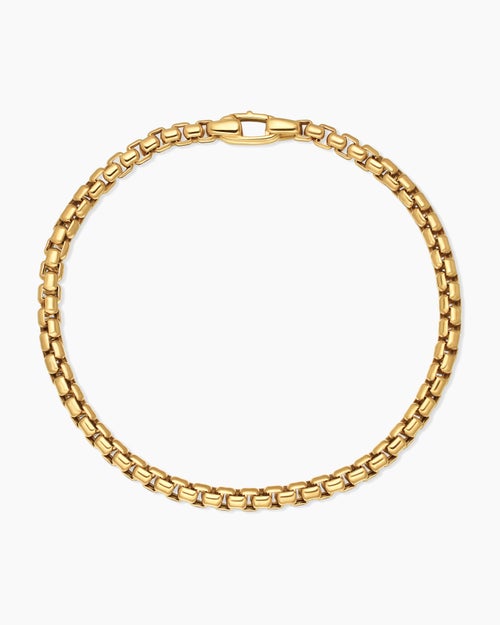 Womens DY Bel Aire Box Chain Bracelet in 18K Yellow Gold, 4mm