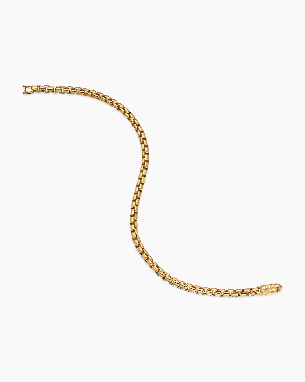 Bracelet Box Chain DY Bel Aire en or jaune 18 carats, 4 mm pour femmes