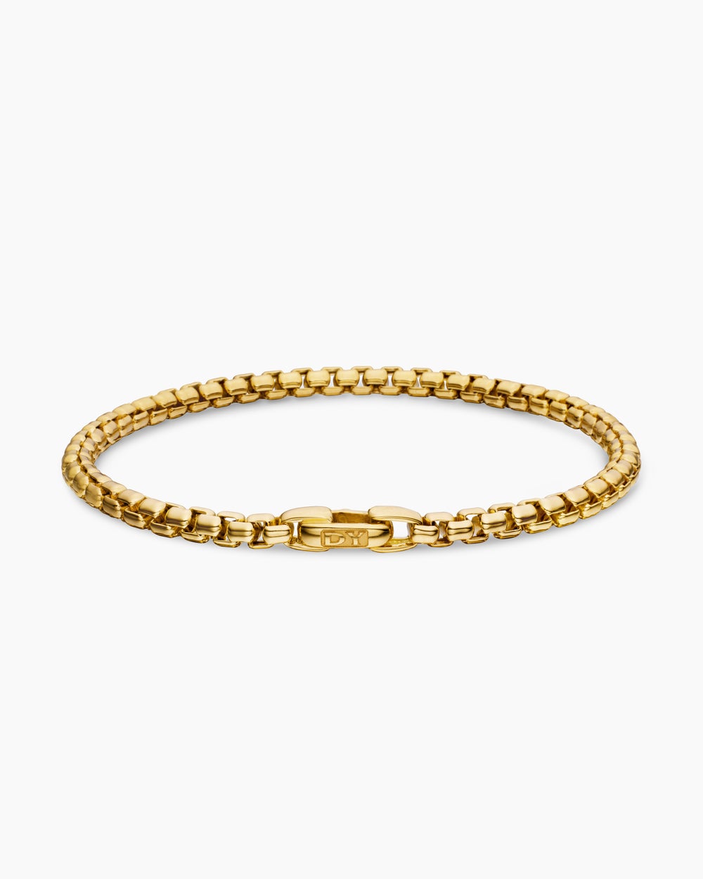 Bracelet Box Chain DY Bel Aire en or jaune 18 carats, 4 mm pour femmes
