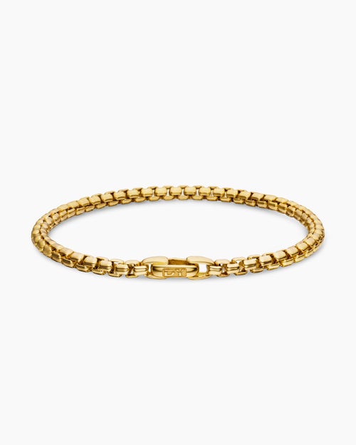 Womens DY Bel Aire Box Chain Bracelet in 18ct Yellow Gold, 4mm