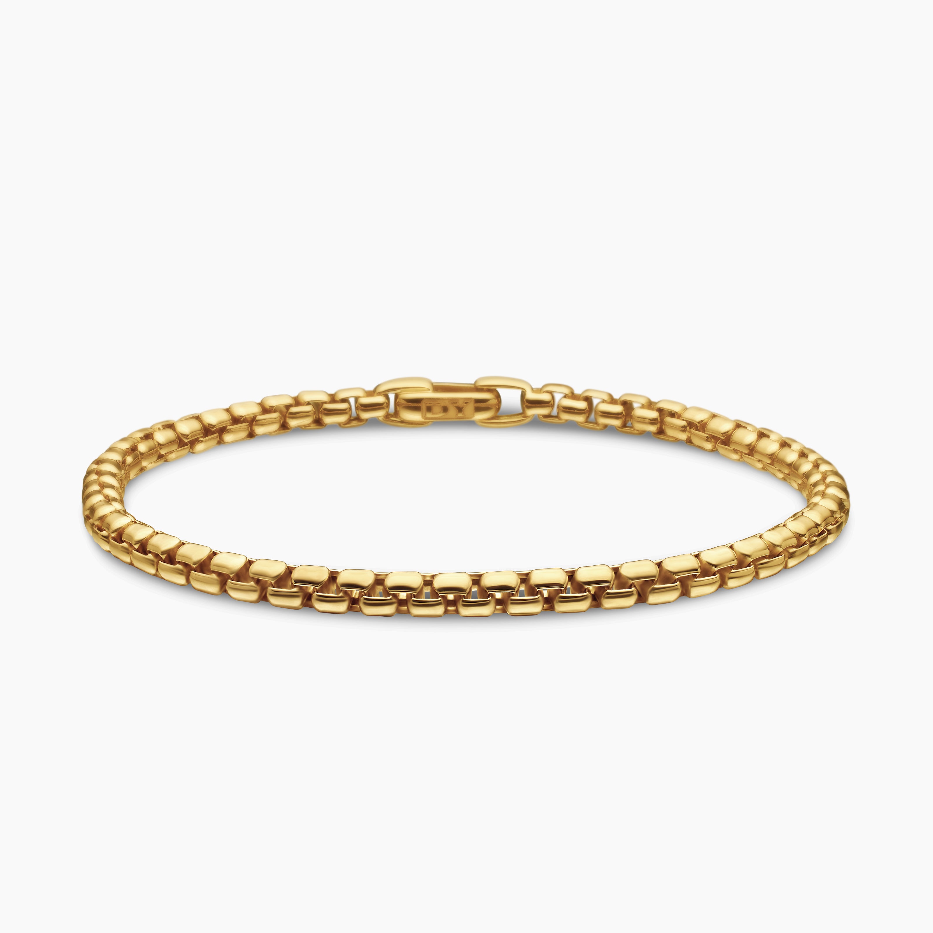 Womens DY Bel Aire Box Chain Bracelet in 18K Yellow Gold, 4mm