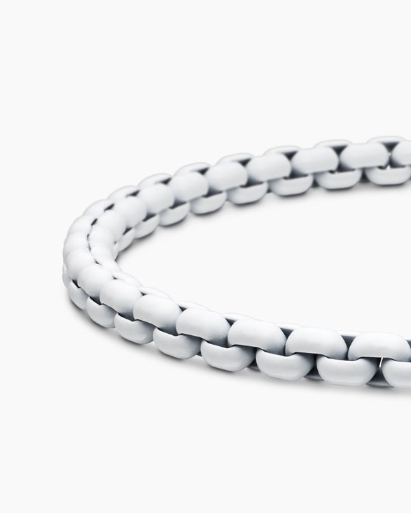 DY Bel Aire Color Box Chain Bracelet in White Acrylic with 14K Yellow Gold Accent, 4mm