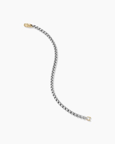DY Bel Aire Box Chain Bracelet in Sterling Silver with 14K Yellow Gold, 4mm