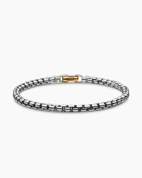 Womens DY Bael Aire Box Chain Bracelet in Sterling Silver with 14K Yellow Gold, 4mm