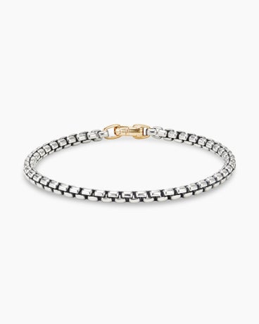 DY Bel Aire Box Chain Bracelet in Sterling Silver with 14K Yellow Gold, 4mm