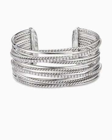 David Yurman Women's Pavé Crossover Two Row Bracelet