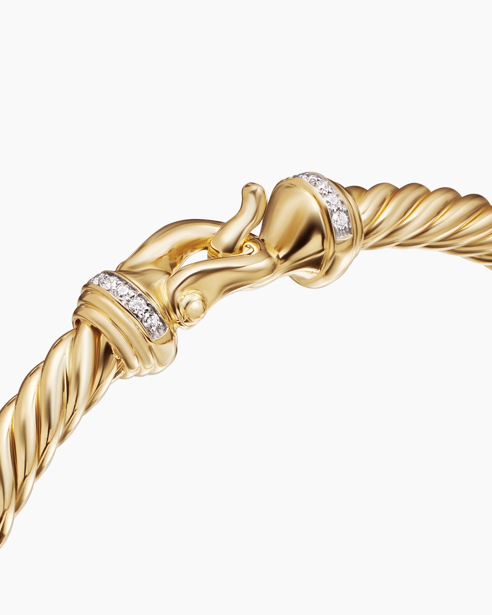 Bracelet Buckle Cablespira en or jaune 18 carats avec diamants, 5 mm femmes