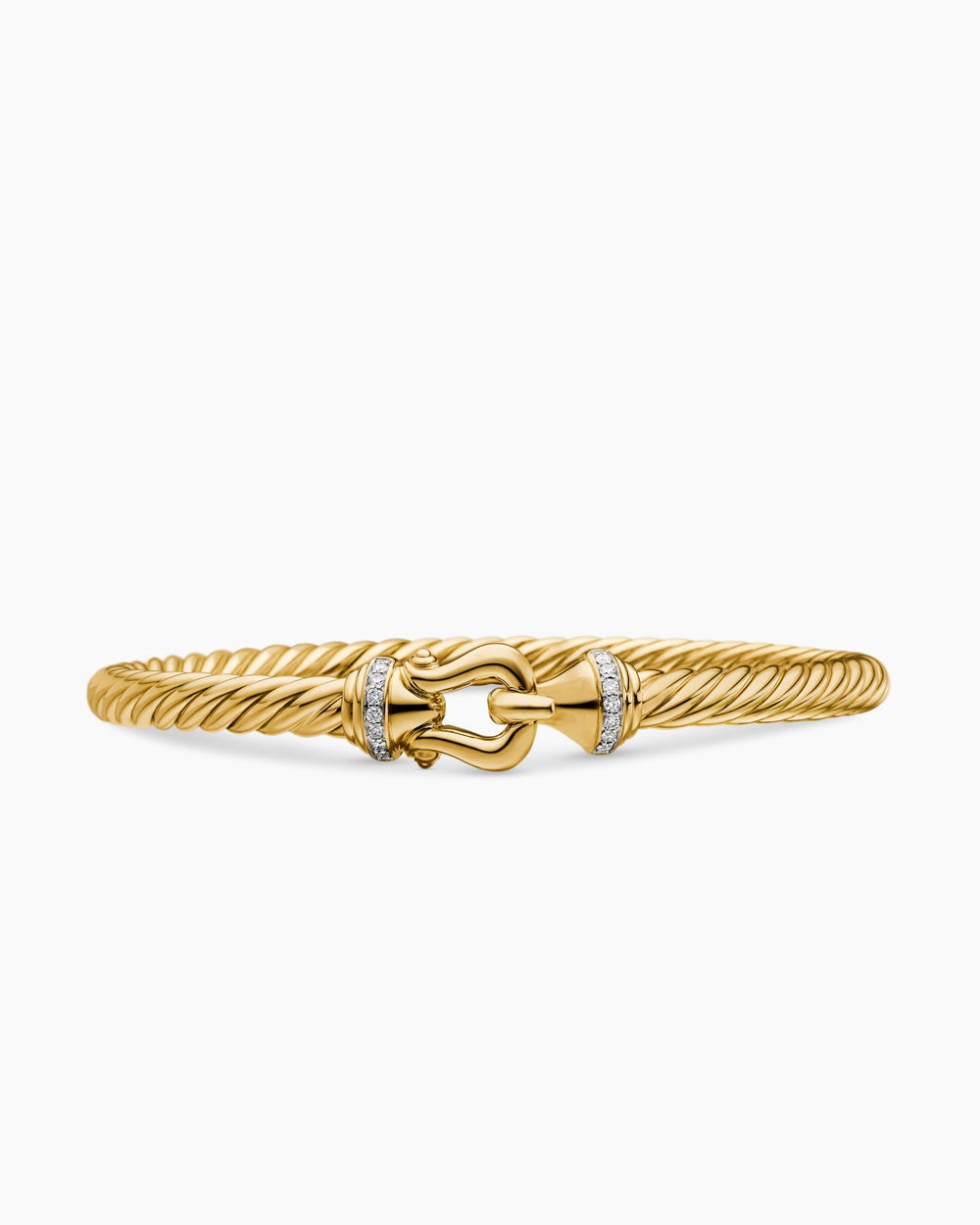 Bracelet Buckle Cablespira en or jaune 18 carats avec diamants, 5 mm femmes