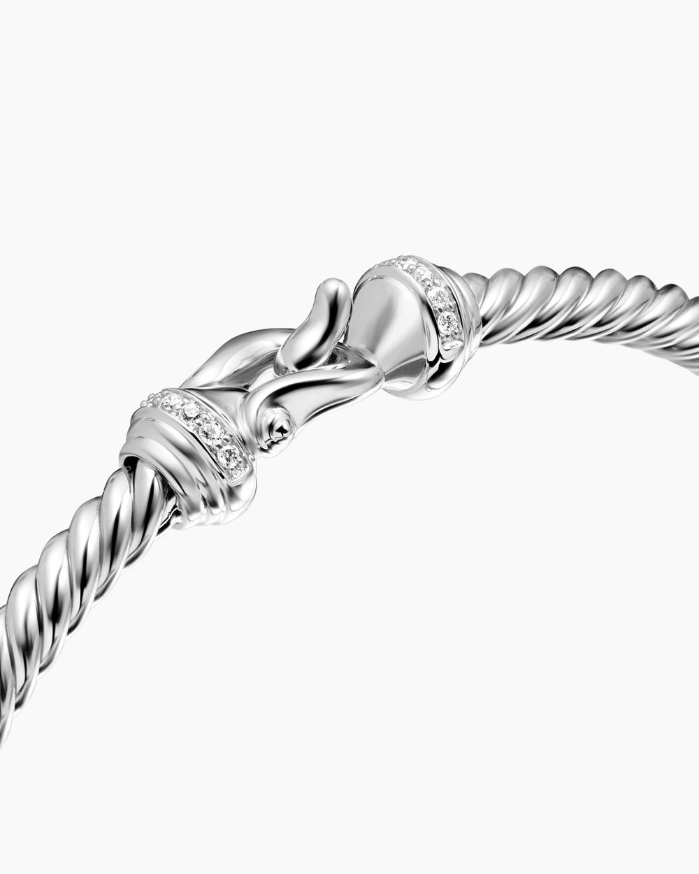 Bracelet Buckle Cablespira en or blanc 18 carats avec diamants, 3,5 mm femmes