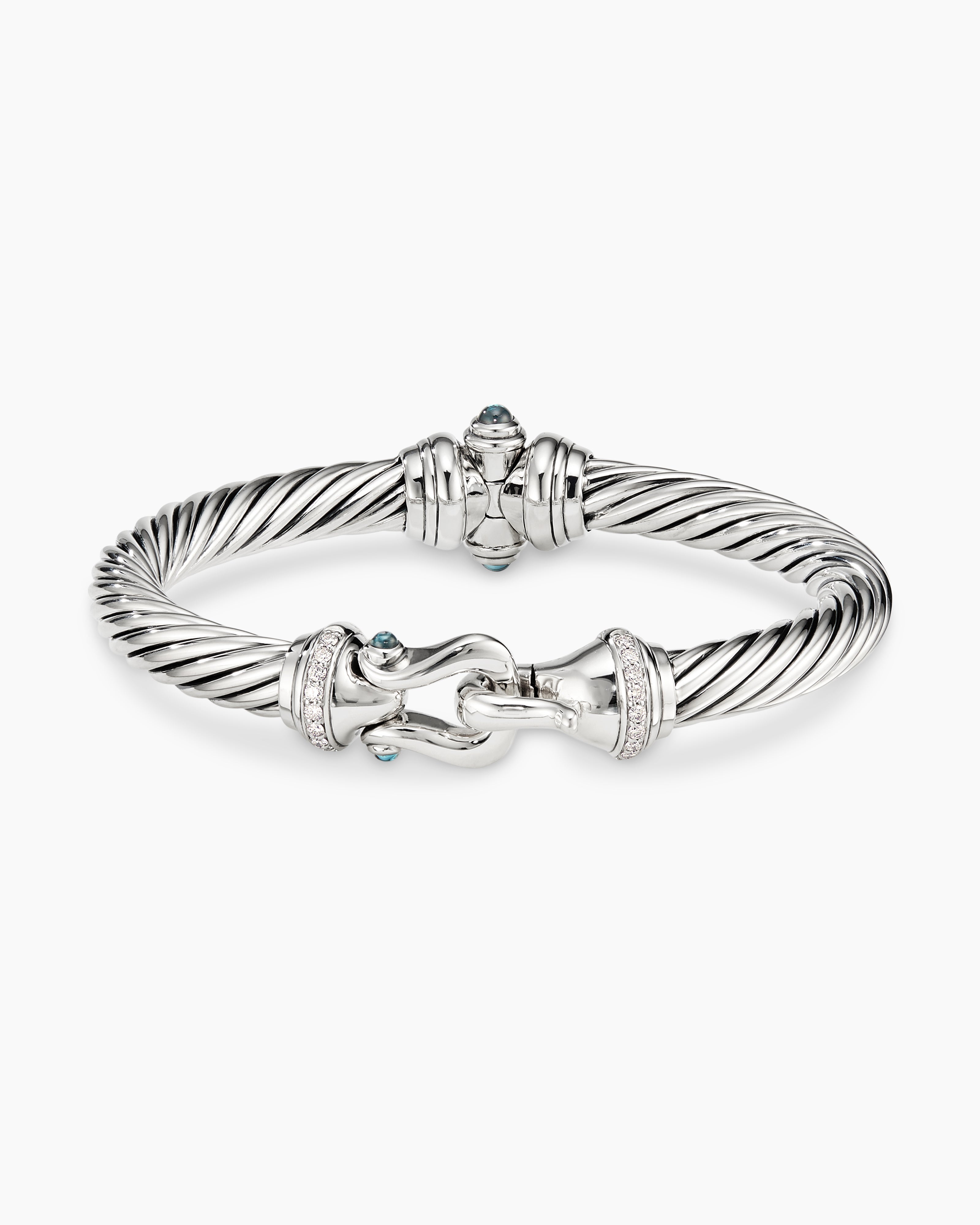 Classic Cable Bracelet in Sterling Silver with Diamonds, 4mm | David Yurman