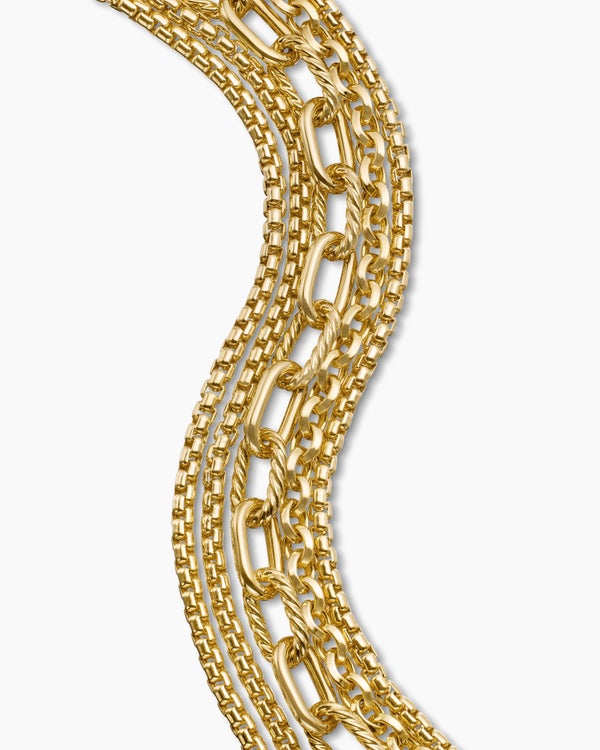Multi Row Chain Bracelet in 18K Yellow Gold, 29mm