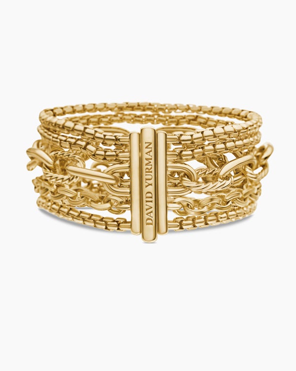 Multi Row Chain Bracelet in 18K Yellow Gold, 29mm
