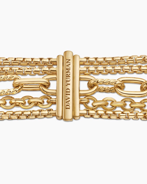 Multi Row Chain Bracelet in 18K Yellow Gold, 29mm