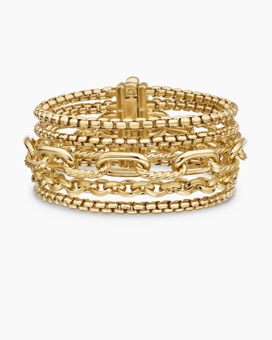 Multi Row Chain Bracelet in 18K Yellow Gold, 29mm