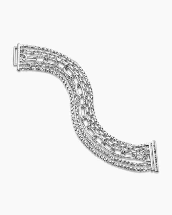 Multi Row Chain Bracelet in Sterling Silver, 29mm