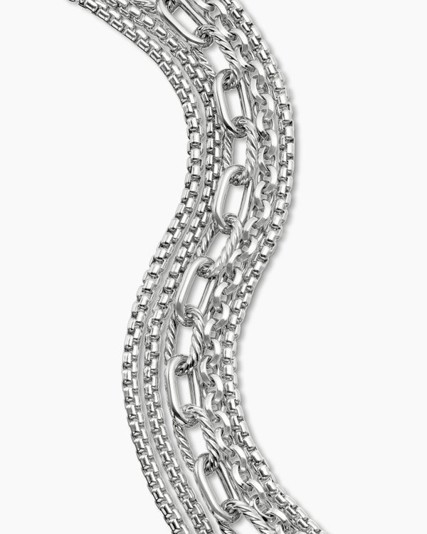 Multi Row Chain Bracelet in Sterling Silver, 29mm