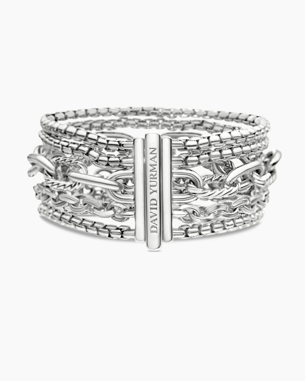 Multi Row Chain Bracelet in Sterling Silver, 29mm