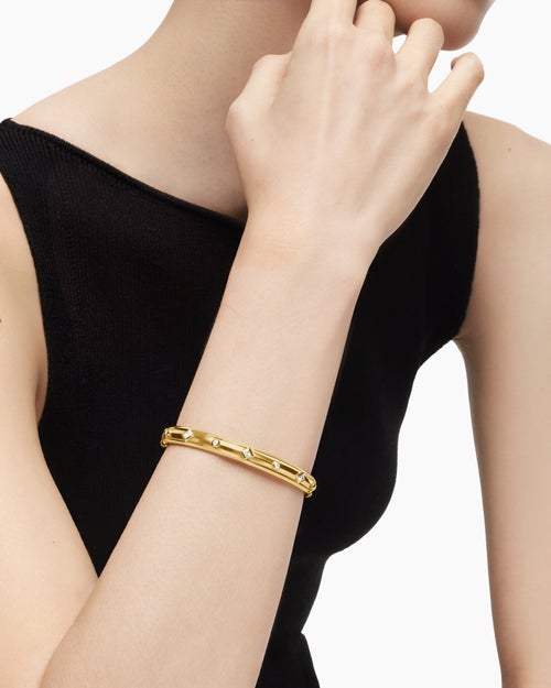 Womens Modern Renaissance® Bangle Bracelet in 18ct Yellow Gold with Diamonds, 8mm