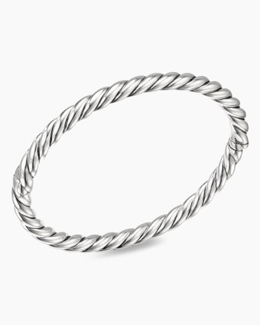 Sculpted Cable Bangle Bracelet in Sterling Silver, 5mm