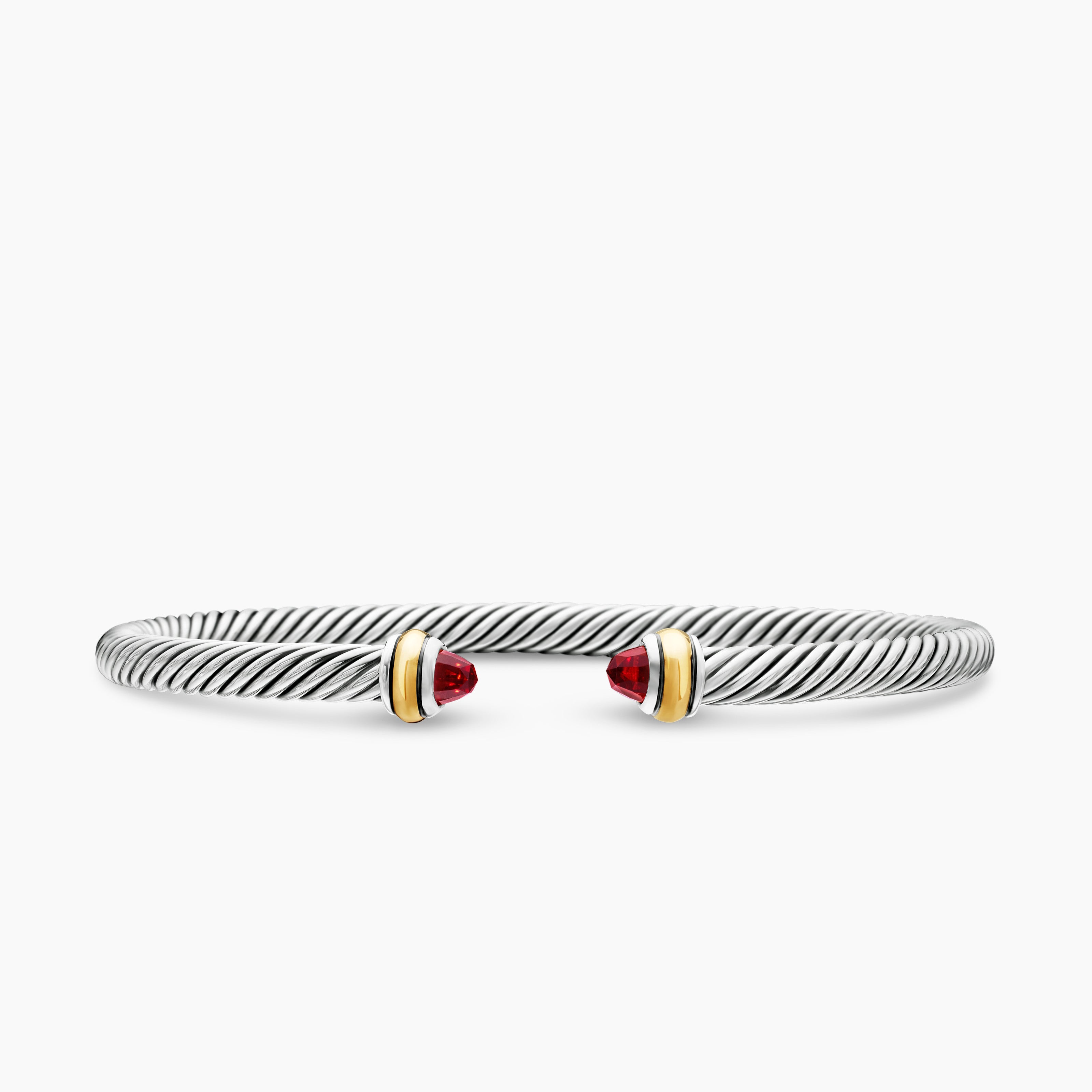 Bracelet Classic Cable en argent massif avec or jaune 18 carats, 4 mm femme 