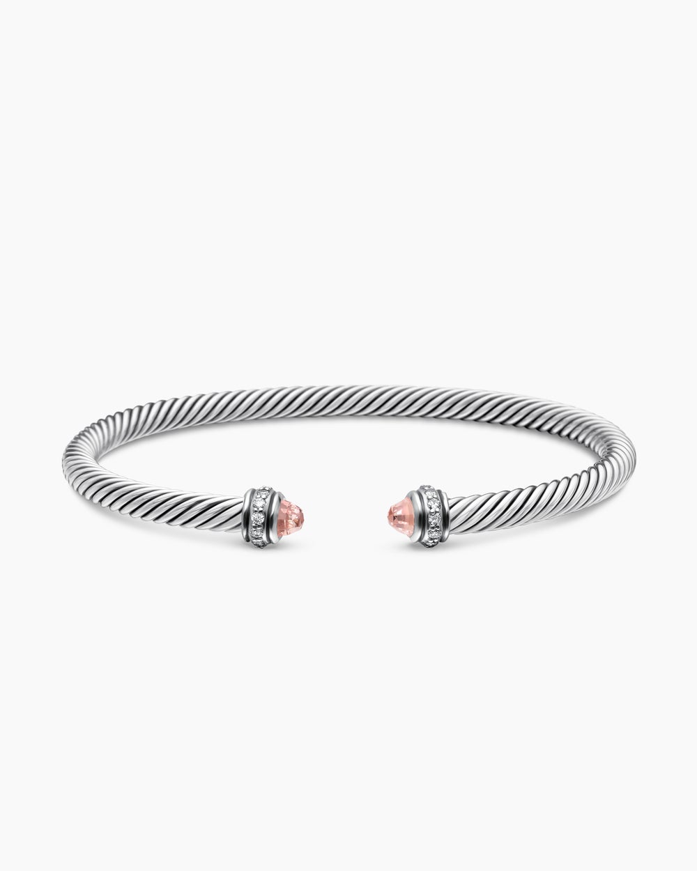 Bracelet Classic Cable en argent massif avec diamants, 4 mm femme
