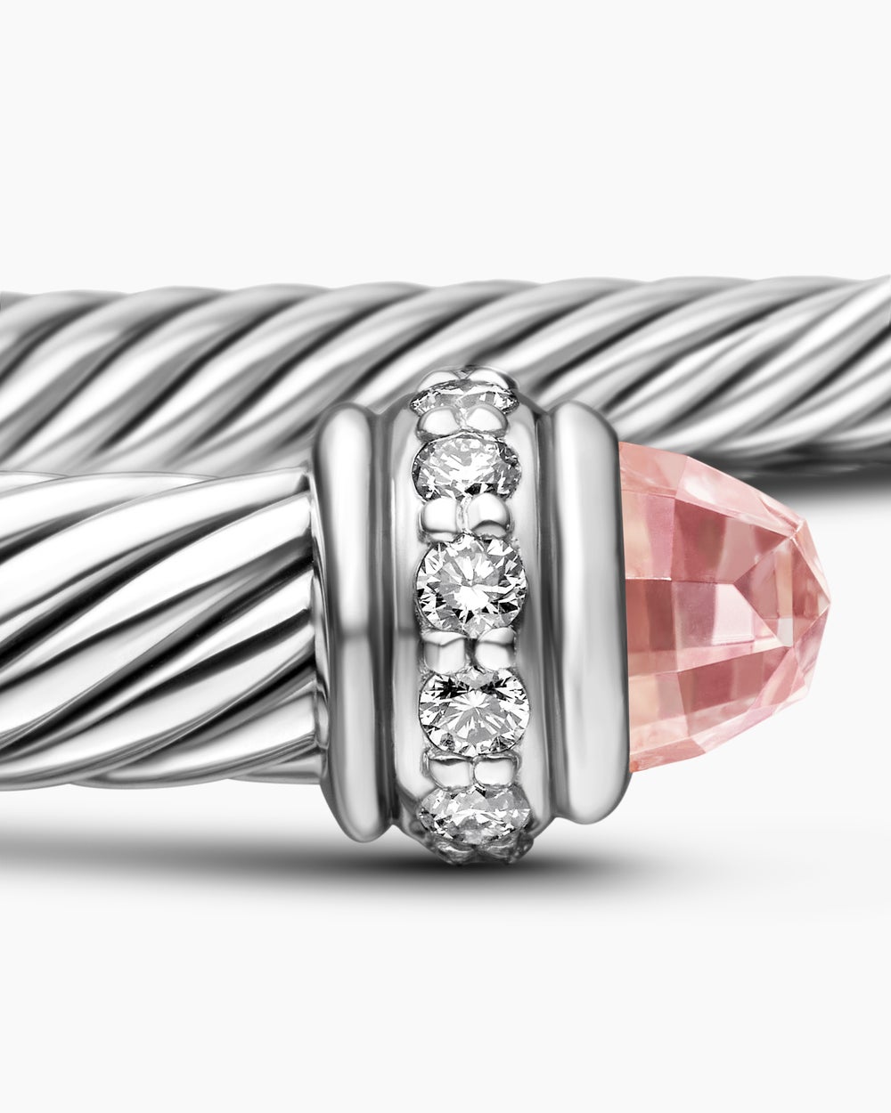 Bracelet Classic Cable en argent massif avec diamants, 4 mm femme
