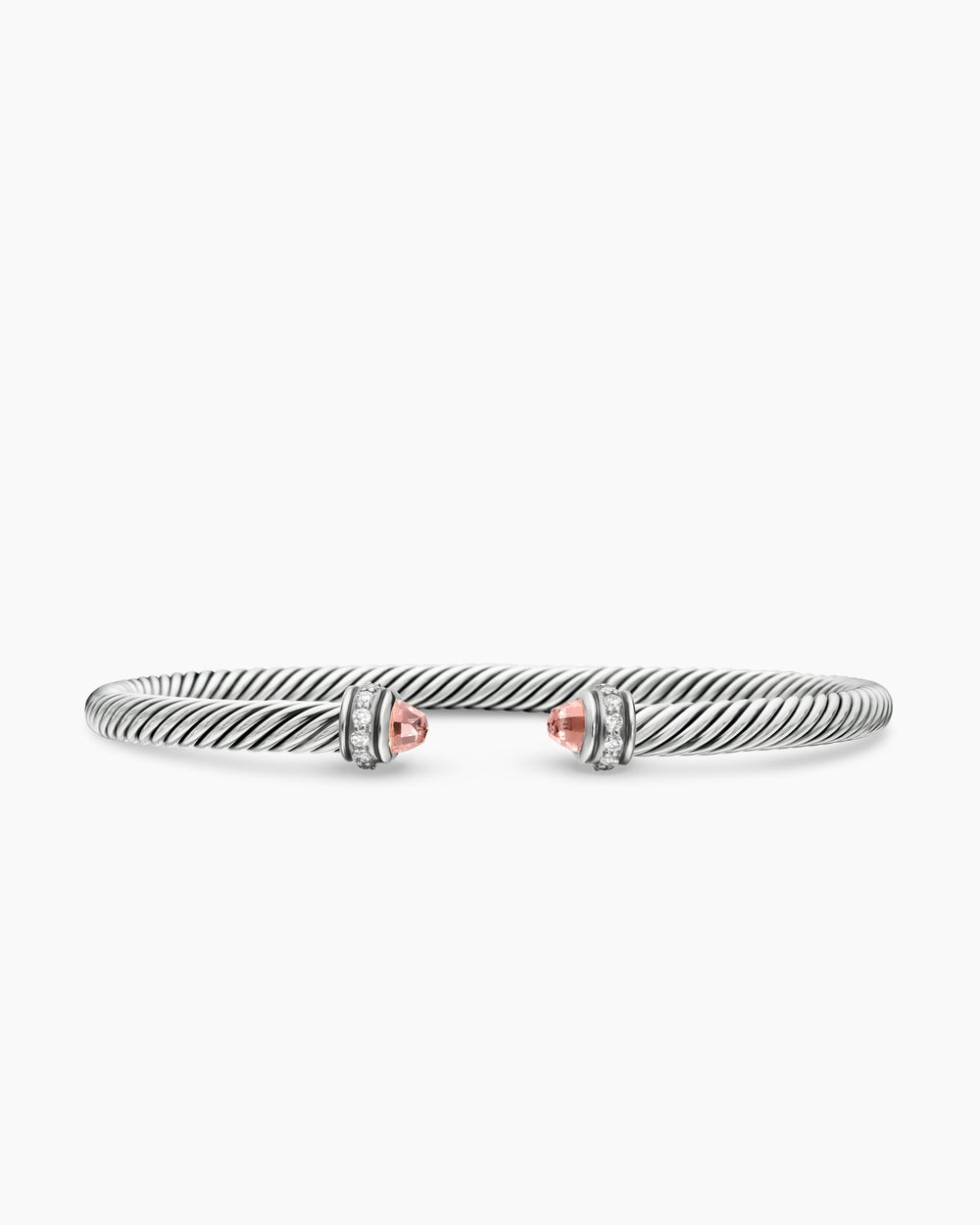 Bracelet Classic Cable en argent massif avec diamants, 4 mm femme