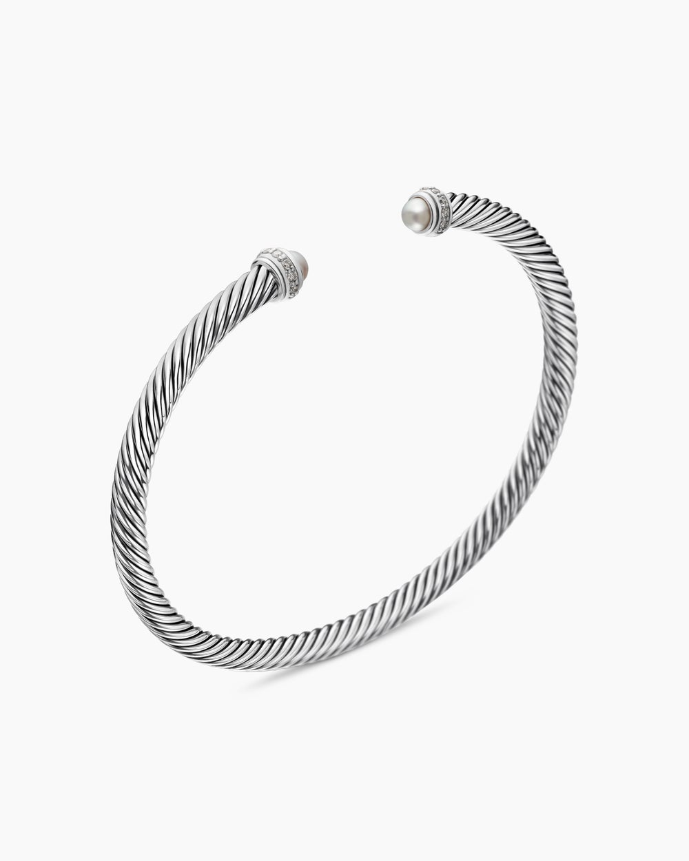 Bracelet Classic Cable en argent sterling avec diamants, 4 mm femmes