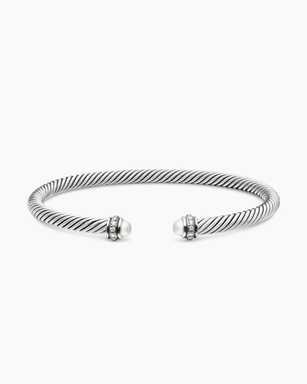 Bracelet Classic Cable en argent sterling avec diamants, 4 mm femmes