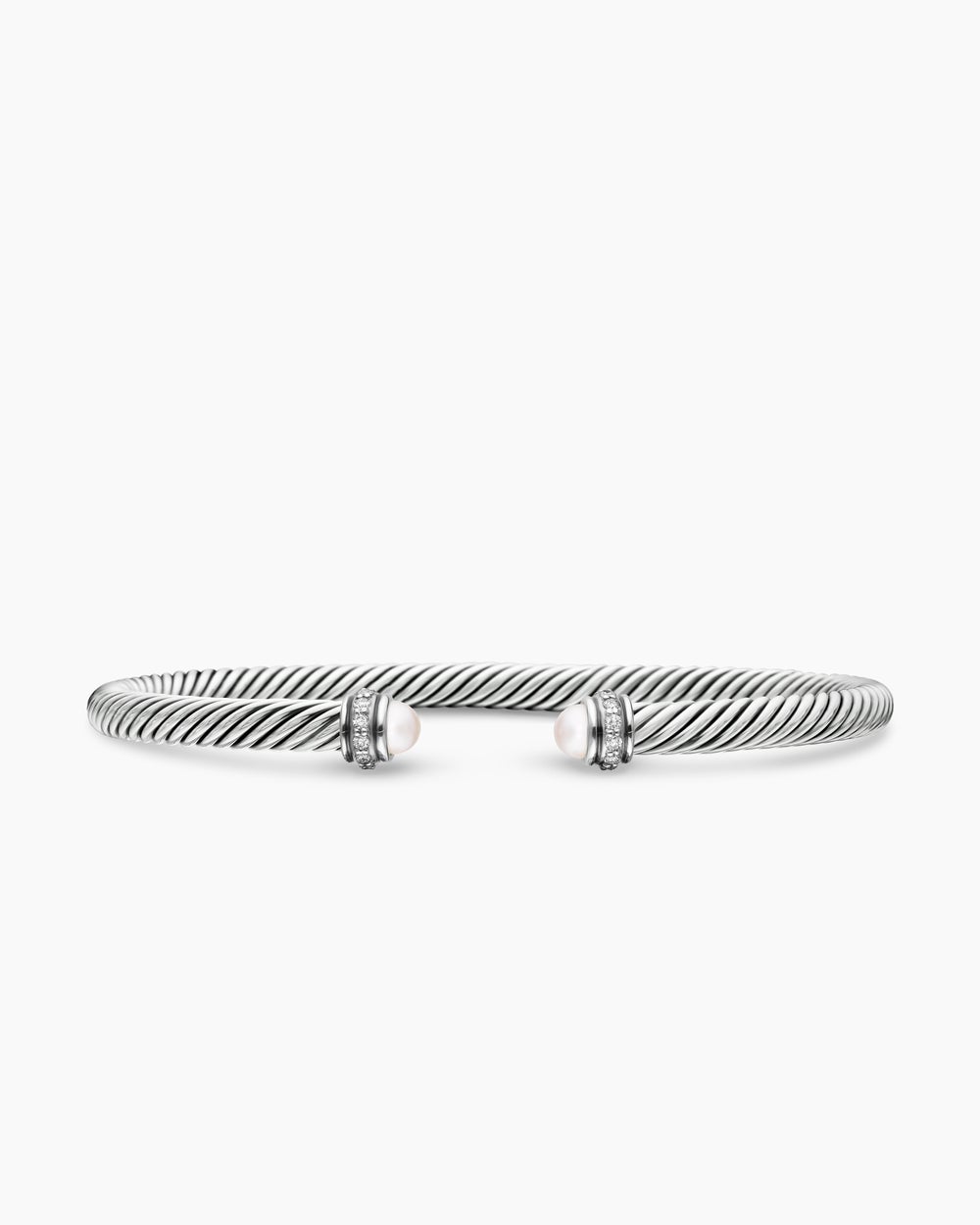Bracelet Classic Cable en argent sterling avec diamants, 4 mm femmes