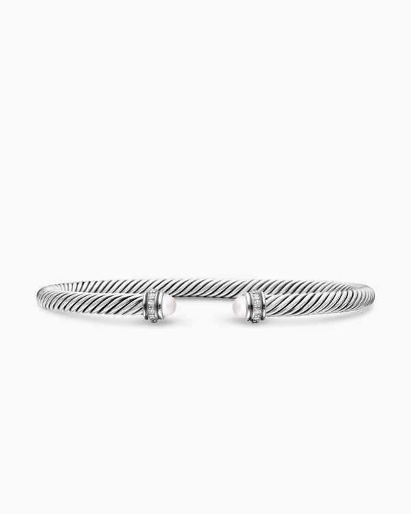 David Yurman | Classic Cable Bracelet in Sterling Silver with Diamonds, 4mm