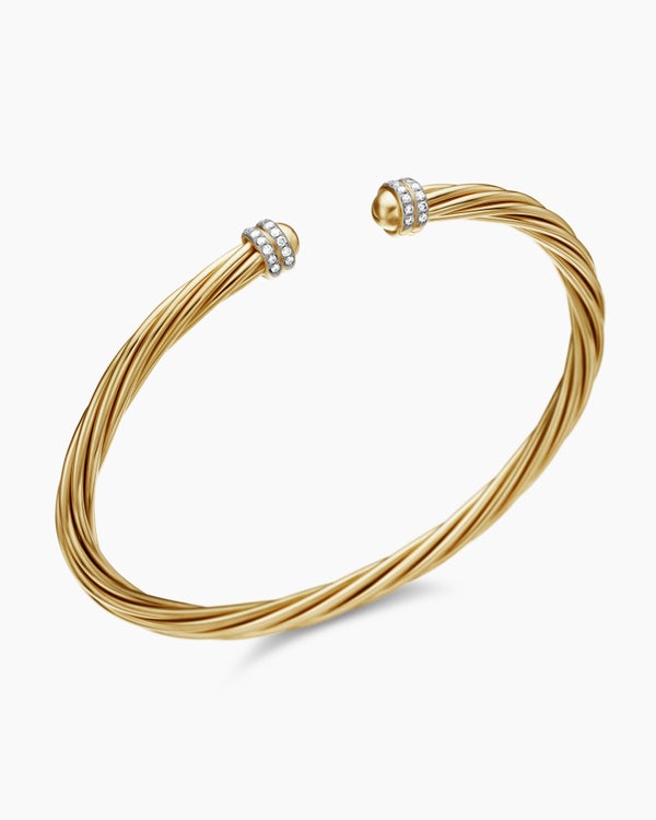 Helena Bracelet in 18K Yellow Gold with Diamonds, 4mm