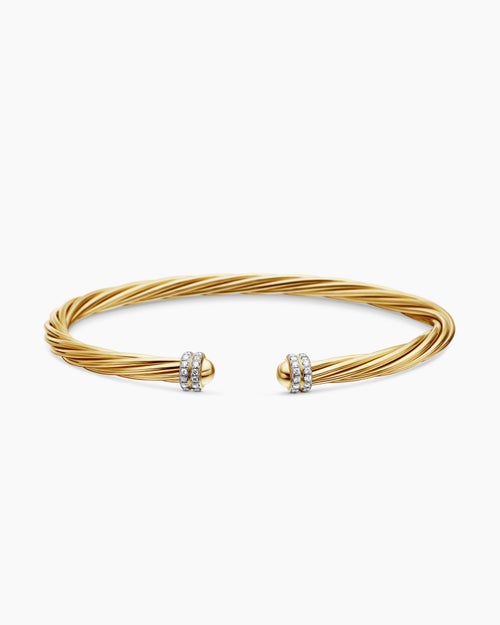 Womens Helena Bracelet in 18K Yellow Gold with Diamonds, 4mm