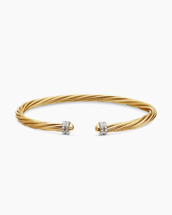 Helena Bracelet in 18K Yellow Gold with Diamonds, 4mm