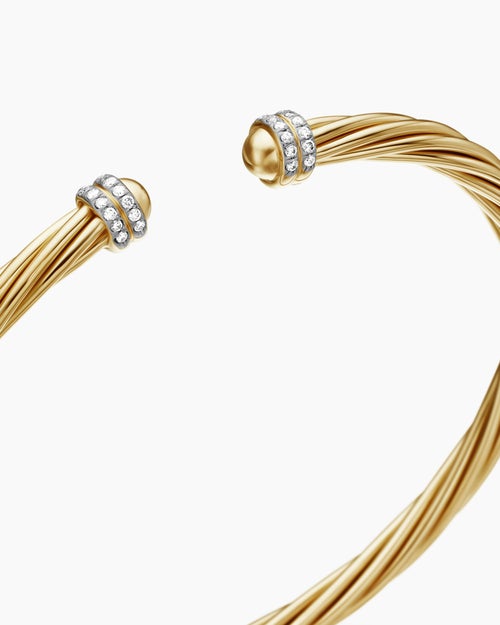 Womens Helena Bracelet in 18K Yellow Gold with Diamonds, 4mm