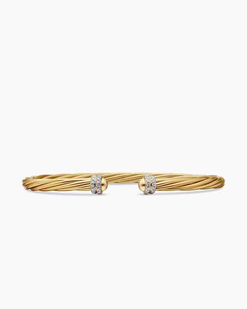 Womens Helena Bracelet in 18K Yellow Gold with Diamonds, 4mm